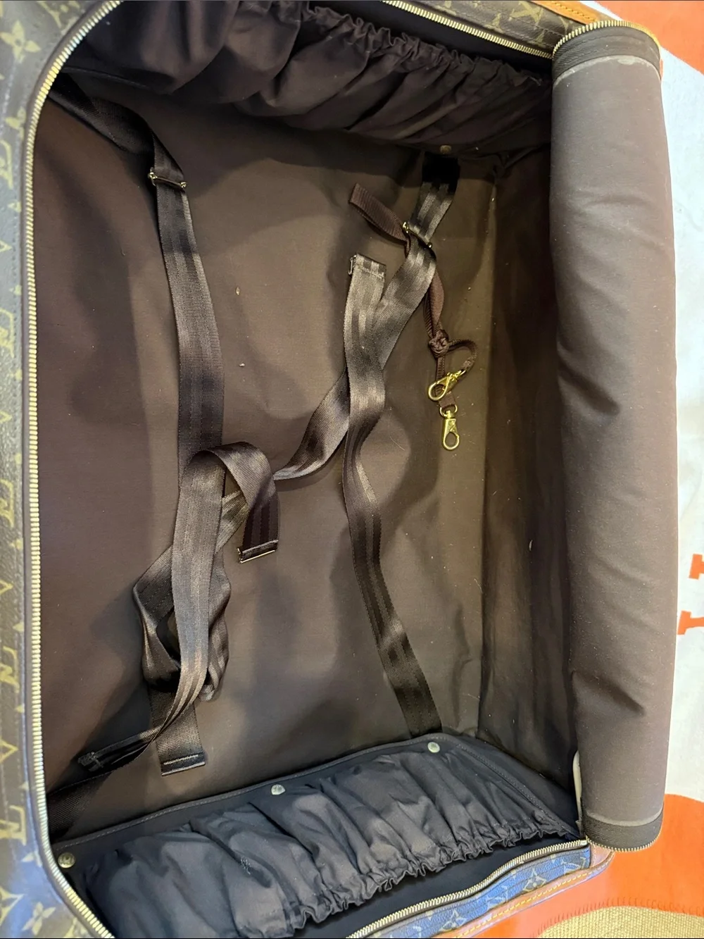 Louis Vuitton Monogram Canvas Suitcase with Tan Trim, Look at Photos